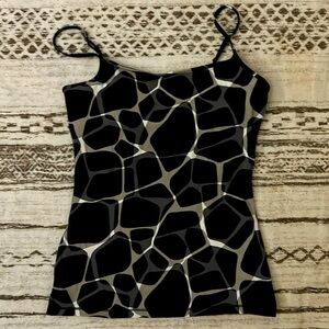 Express basic bra cami, geometric black, size Small